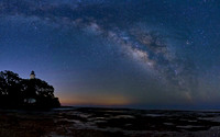 Spring Milky Way over the historic St. Marks Lighthouse