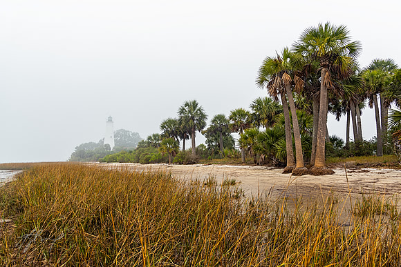 St. Marks Lighthouse in dense fog